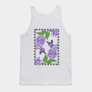 Lilacs Flowers And Butterflies Tank Top